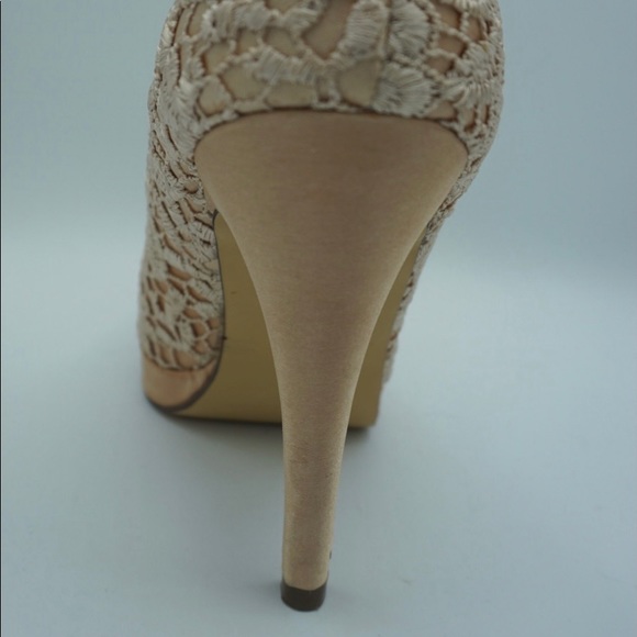Call It Spring Cream Crochet Detail Heels - Picture 4 of 4